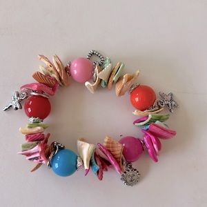 New Colorful Shell, Bead & Charm Bracelet